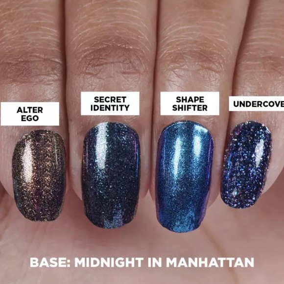 *Retired* Color Street: Undercover | Silver Gold Glitter Clear Overlay Blue - Picture 10 of 16